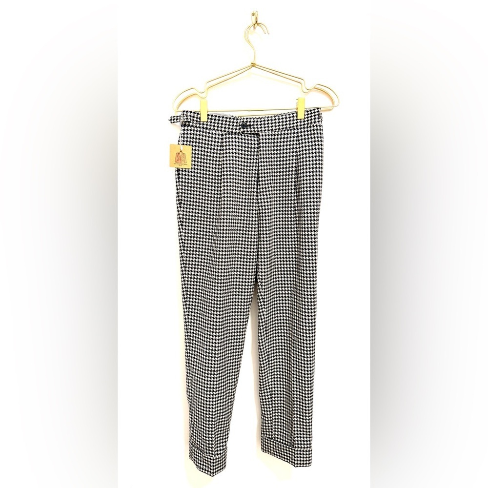 Suitsupply women’s houndstooth Brescia  black white trousers size 28